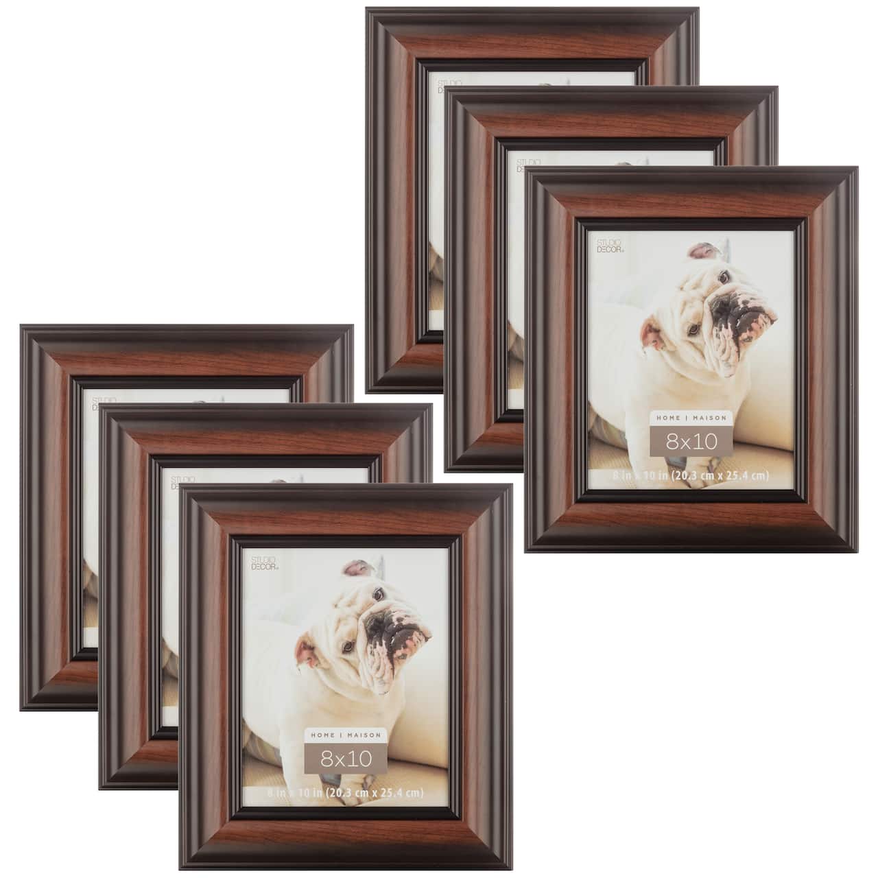 6 Pack: Home Brown & Black Wood Grain Frame by Studio Décor®